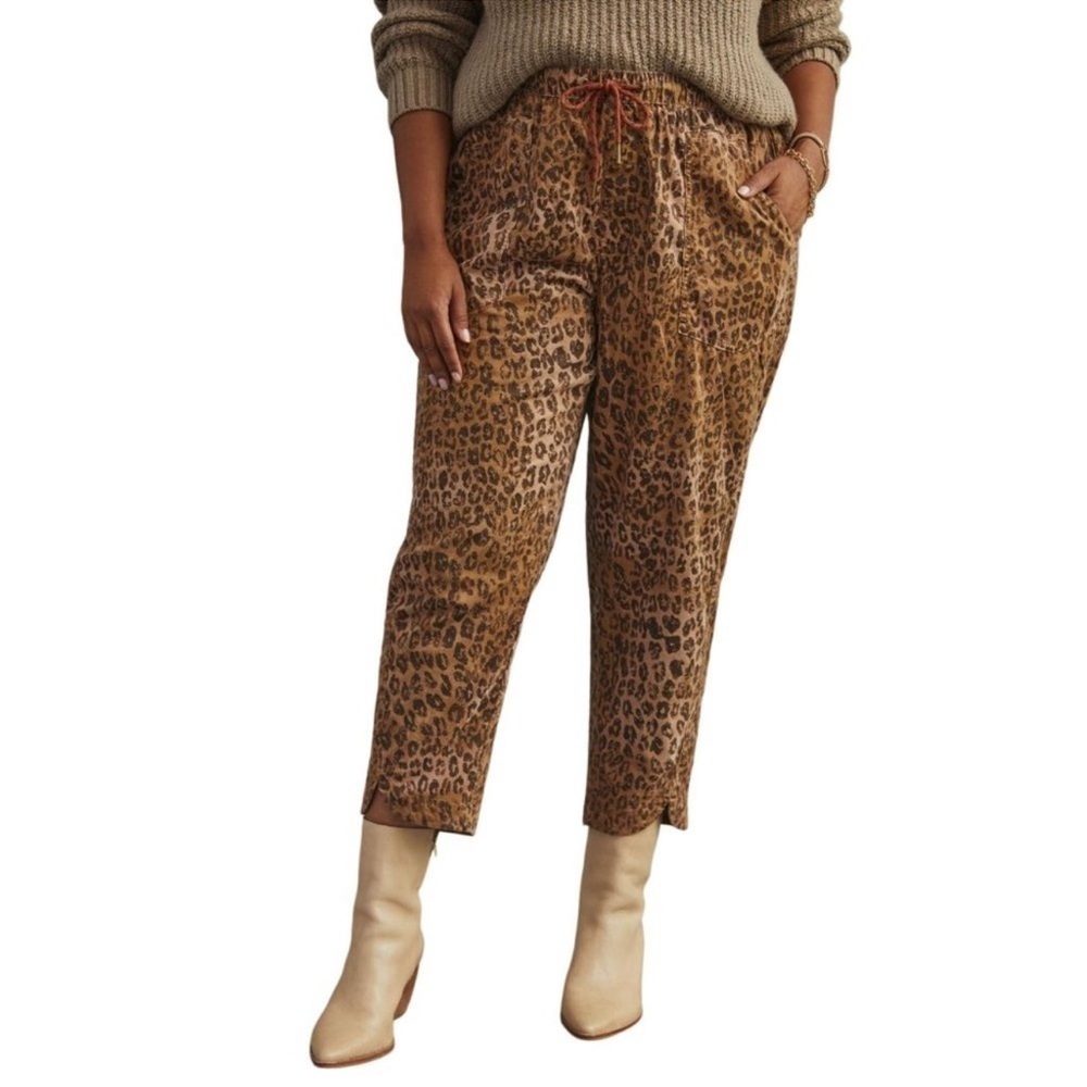 Pilcro The Cottage Lightweight Corduroy Pants Medium petite leopard print